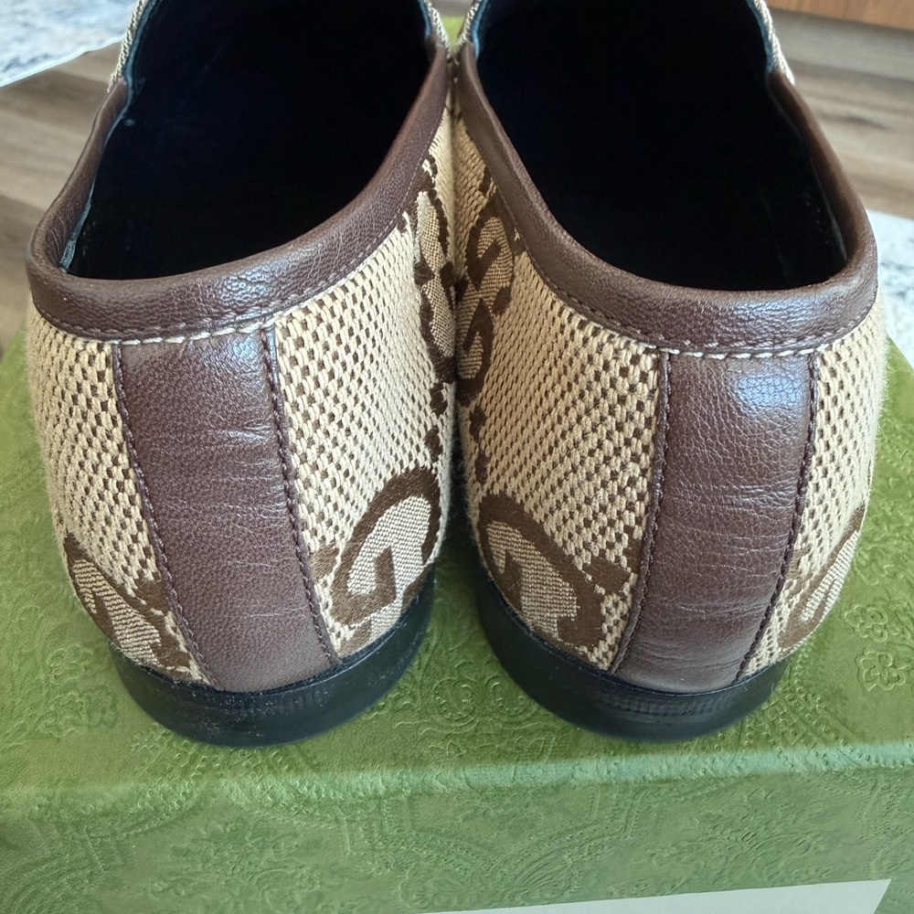 Gucci Women’s Beige/Brown GG Canvas Horsebit Loafers | Size 37.5 (US size 7-1/2) - Picture 3 of 7
